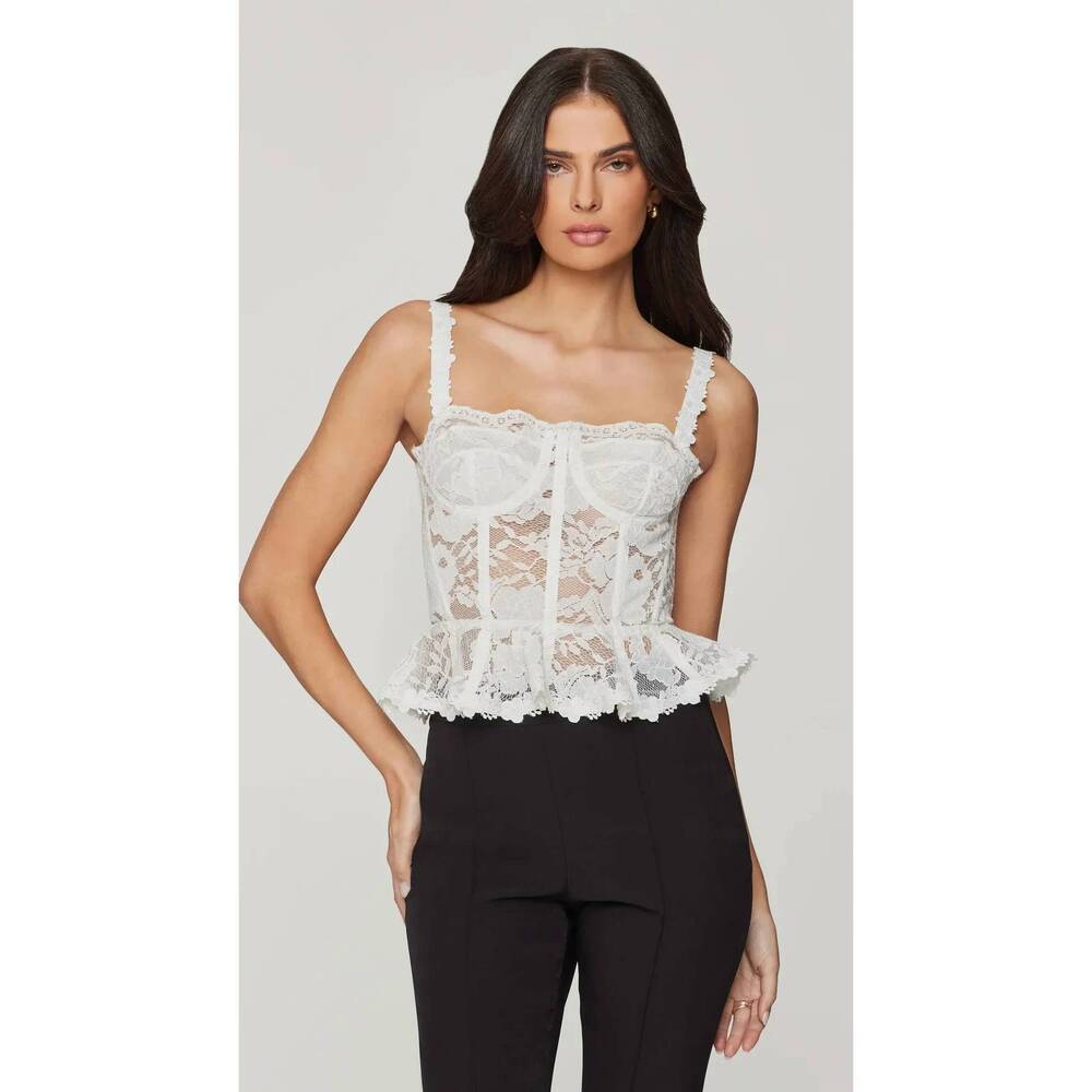 NEW GENERATION LOVE nicole bustier top in white